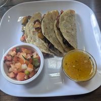 Vegan tacos with vegetables at Burrocks Mexican Food in Granada