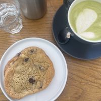Sea salt cookie and oat matcha   at Babushka Kitchen Cafe in Portrush