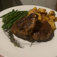 Home made vegan steak  at Vegan Atitlan in San Pedro La Laguna