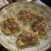 Trini Doubles - Indian fried flatbread with curried chickpeas   at Shado Beni Caribbean Tapas Lounge in Caye Caulker