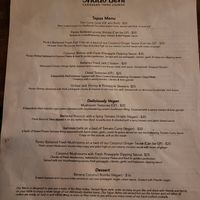 Menu at Shado Beni Caribbean Tapas Lounge in Caye Caulker