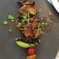 skewer on coals at Zakaim - Vegan Boutique in Tel Aviv