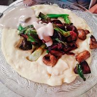 Mushrooms Masabbacha at Zakaim at Zakaim - Vegan Boutique in Tel Aviv