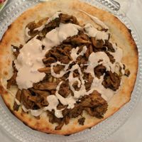 Oyster mushroom on dough base (not sure what they called it) - special that wasn't on menu  at Zakaim - Vegan Boutique in Tel Aviv