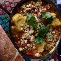 vegan schakschuka at Zakaim - Vegan Boutique in Tel Aviv