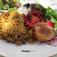Smoked wheat with dates and walnuts and something Iranian at Zakaim - Vegan Boutique in Tel Aviv