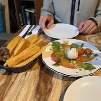 Chickpea fries and caprese salad  at Lola Rosa - Parc in Montreal