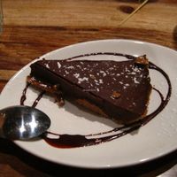 Vegan pie (chocolate, caramel and cognac). It was dense, it was rich, it was perfect. at Lola Rosa - Parc in Montreal