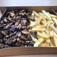 Gyros mushrooms and chips. at Mushroom in Thessaloniki