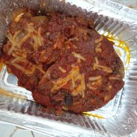 Eggplant parmesan at Love Thyself Vegan Kitchen in St Georges