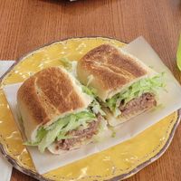 Vegan Pan con Bistec (no tomatoes or onions) at Cafecito - South Loop in Chicago