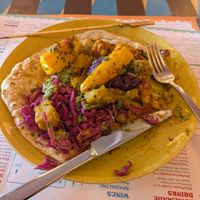 Roasted pepper and onion flatbread at Ivo Lounge in St Ives