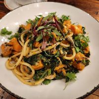 Butternut Squash Bucatini. Terrific meal; so delicious!  at The Lodge   in Annapolis