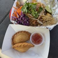 Vegan pad Thai & curry puffs   at BKK Pad Thai in Portland