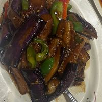 Eggplant, pepper and potato plate   at Chez Chili in Montreal