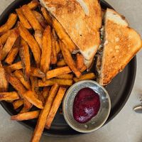 Patty melt with fries at The Plot in Costa Mesa