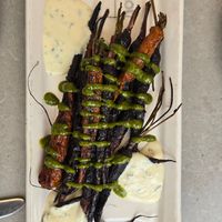 Carrots with a delicious pesto made from the carrot tops at The Plot in Costa Mesa