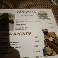 Vegan menu at Royal Tahitien in Tahiti