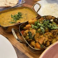 Lalla Mussa Daal $19.95 and Veg Diwani Handi $17.95  at Laddu Gopal Pure Vegetarian Restaurant in Truganina
