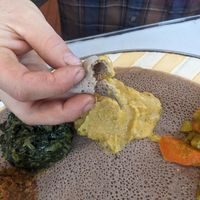 Veggie combo at Axum Ethiopian in Vancouver