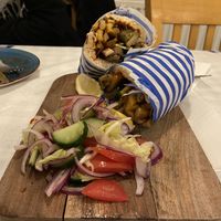 Mixed giros - falafal & Mediterranean vegetables  at Andreou's - Dundee in Dundee