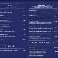 Menu  at Andreou's - Dundee in Dundee