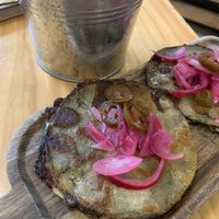 Mushroom taco  at Bidassoa Basque Brewery in Irun