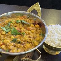 One fold the veg curries without the ghee  at Everest Junction in Lisbon