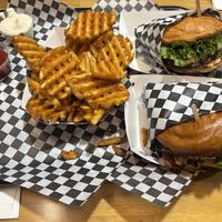Burger and fries...  at Planet Vegan in Fresno