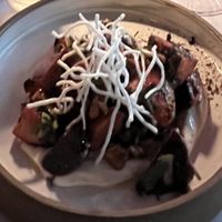 Roasted beets and peaches  at Black Iron Bystro in Buffalo