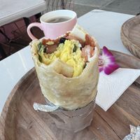 Vegan breakfast burrito #Veganuary at Sisters Coffee Shop - Castro St in San Francisco