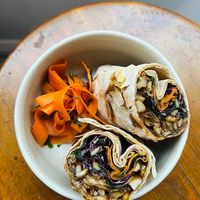 Hoisin pulled mushroom wrap  at Fable in Lisbon