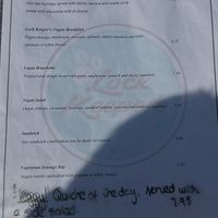 Menu  at The Lock Keeper's Inn in Belfast