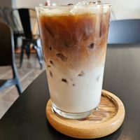 Caramel soy latte at Snooze in Bangkok