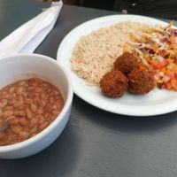 Dish with falafel at Veg Veg in Curitiba