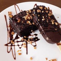 Amazing brownie at Veg Veg in Curitiba