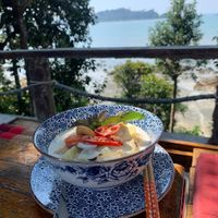 Thom kha tofu (coconut soup) at Spiral Resort  in Koh Phayam