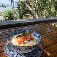 Tom Kha with Ricenoodles #Veganuary at Spiral Resort  in Koh Phayam