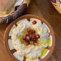 Hummus and homemade bread  at Casablanca in Cardiff