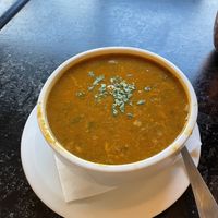 Starter: vegan harira soup  at Casablanca in Cardiff