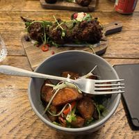 Pakoras and yams  at Chamo Street Food in Preston