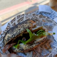 bbq pulled mushroom at B Bagel Camden in North West London