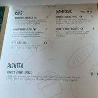Menu - kids & hightea at Koek van Nouk in Arnhem