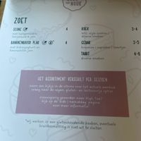 Menu - sweets at Koek van Nouk in Arnhem
