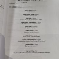 The menu   at Loro Blonyo in Helmond