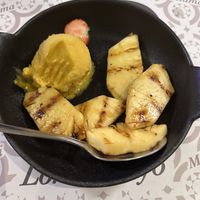 Grilled pineapple with sorbet ice cream  at Loro Blonyo in Helmond