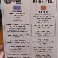 Drink menu at The Smokin' Onion in Asheville