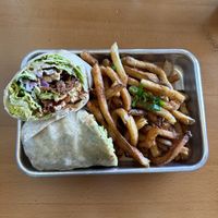 Caesar wrap & onion fries  at The Smokin' Onion in Asheville