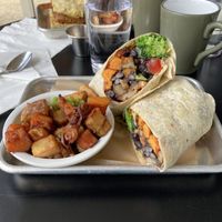 Johnny Utah with potato medley side dish - so good!!  at The Smokin' Onion in Asheville