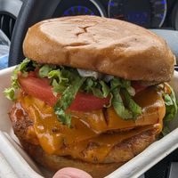 Buffalo chikn sandwich at Mike's Vegan Grill in Charlotte